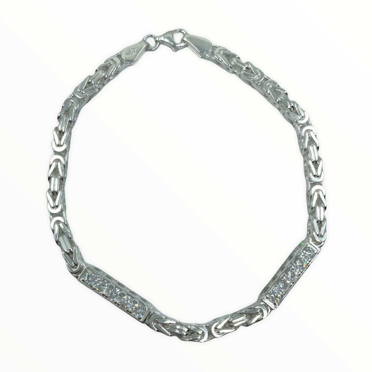 Set Königskette Iced Out 4 mm mit Armband aus 925er Silber – Ansicht 5