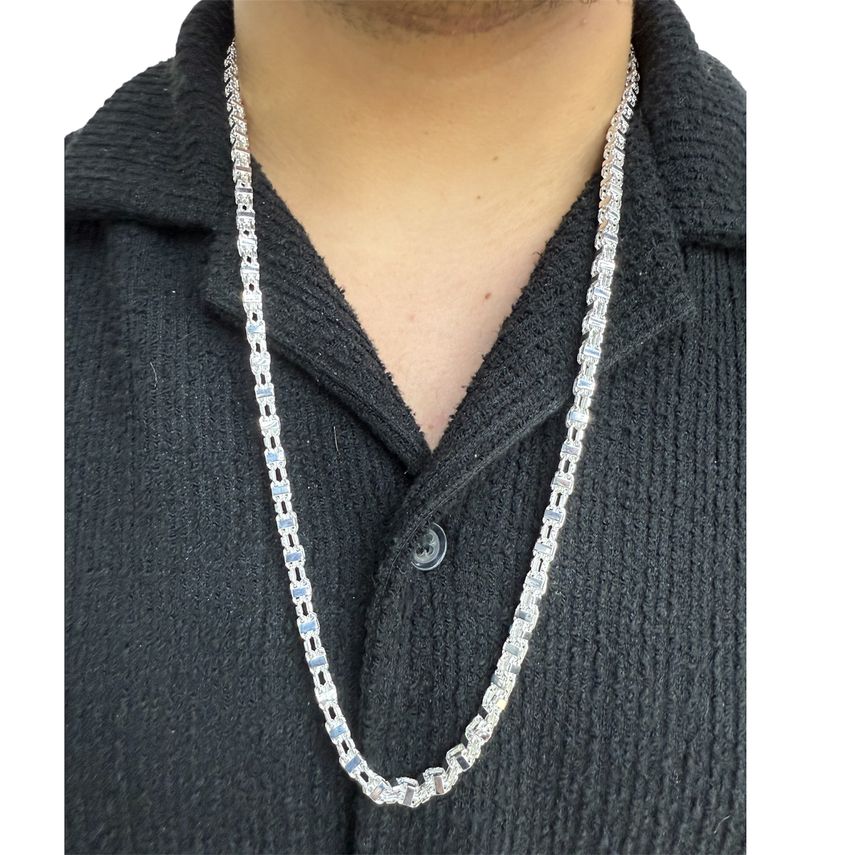 KÄFIGKETTE / MAGNUMKETTE - 5MM Silber Käfigkette Massiv, handgefertigt