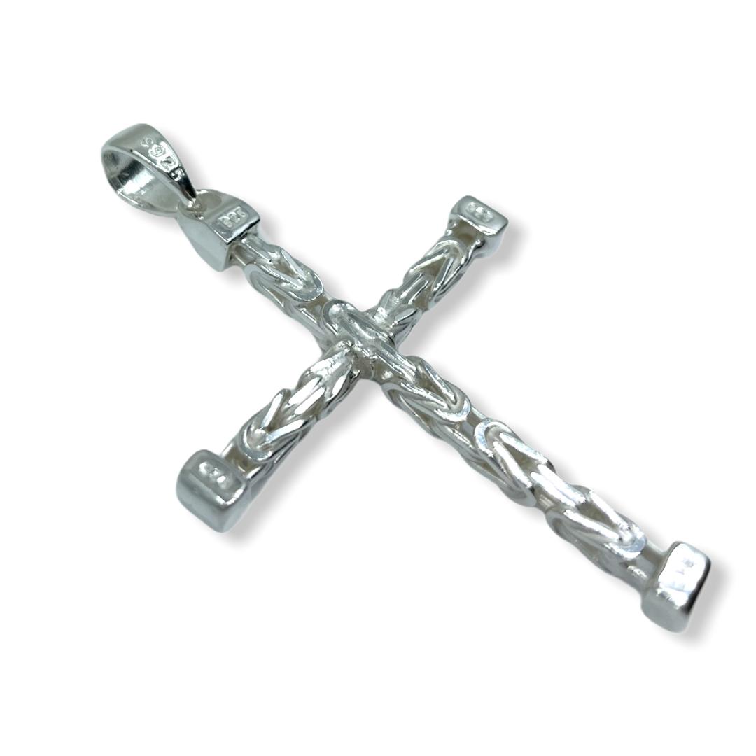 Kreuz-Anhänger mit 4 mm Königskette aus 925er Silber – Ansicht 2