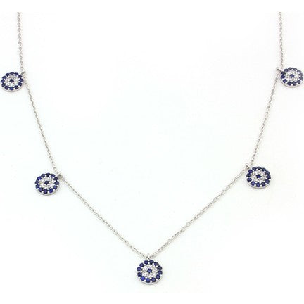 Nazar-Kette mit fünf Augen aus 925er Silber