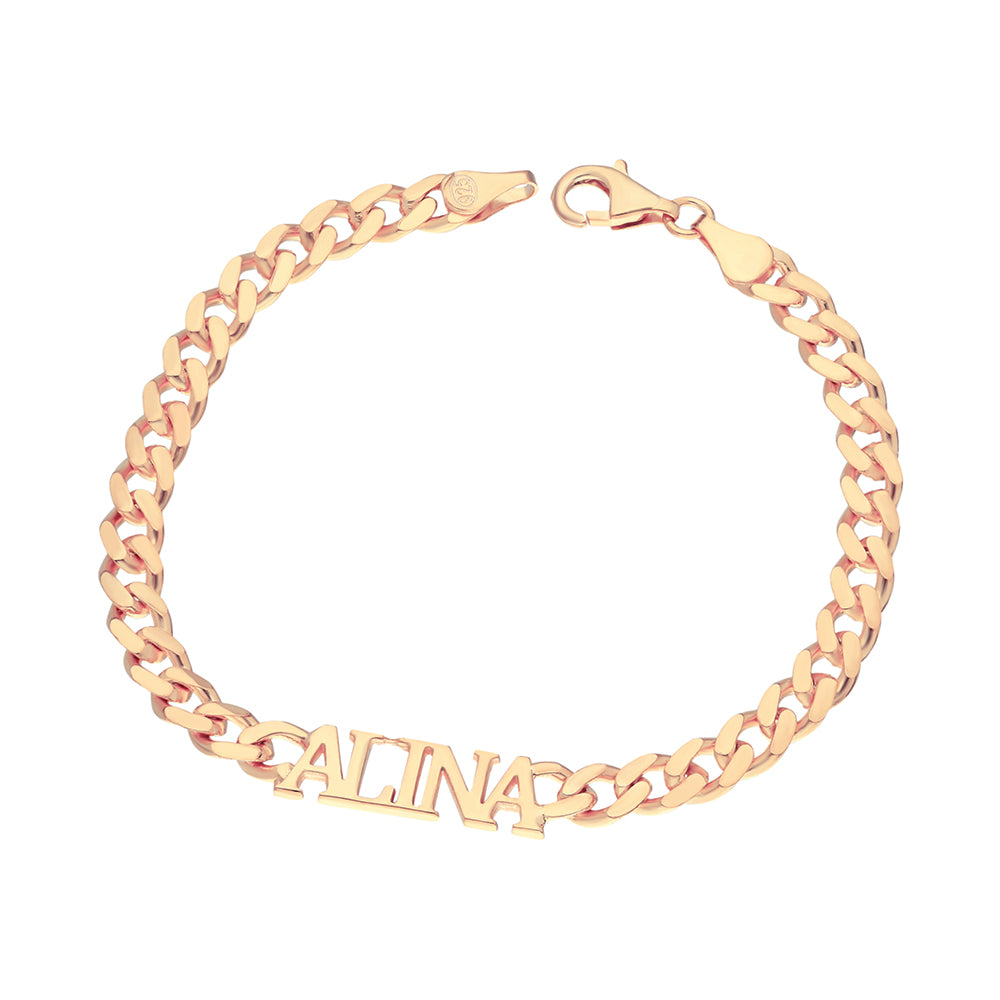 Cuban-Link-Namensarmkette aus 925er Silber – Ansicht 2