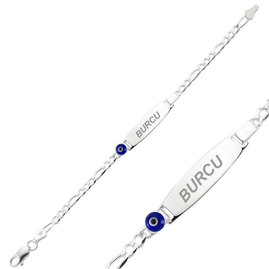 Kinderarmband mit Nazar-Auge aus 925er Silber – Ansicht 2