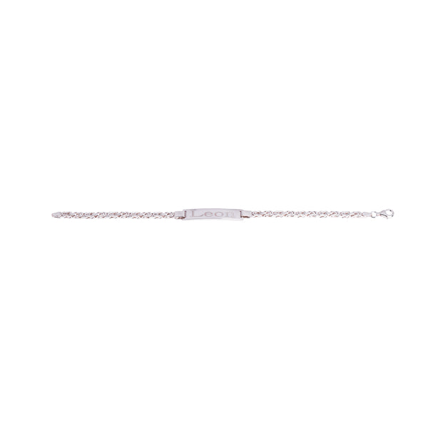 Königsarmband 3 mm mit Gravurplatte aus 925er Silber