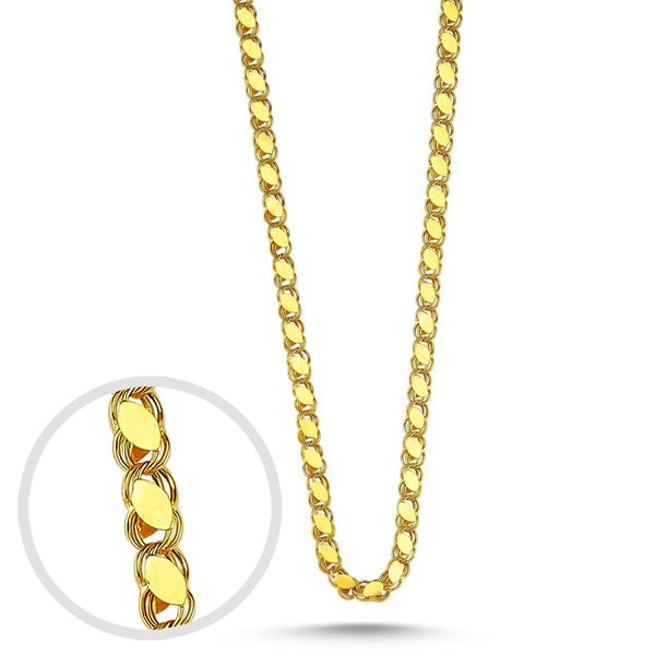 Pullu-Kette aus 925er Silber, 22 Karat vergoldet