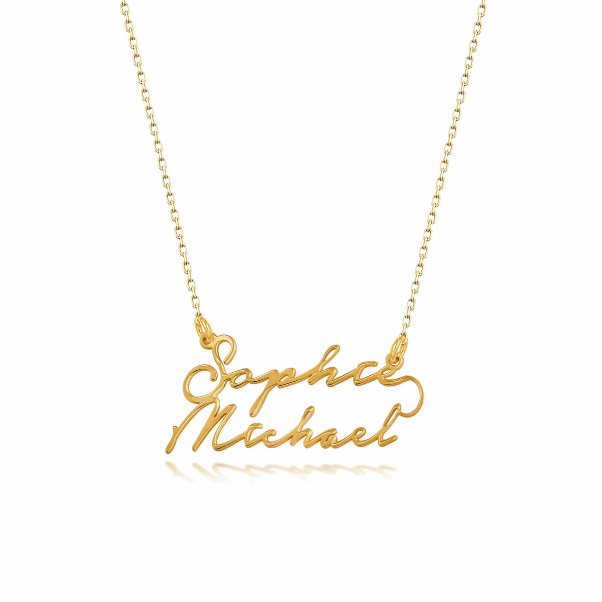 Forever Signature-Namenskette mit zwei Namen aus 925er Silber – Ansicht 3
