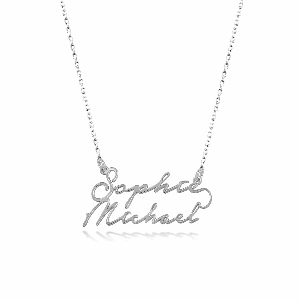 Forever Signature-Namenskette mit zwei Namen aus 925er Silber – Ansicht 2