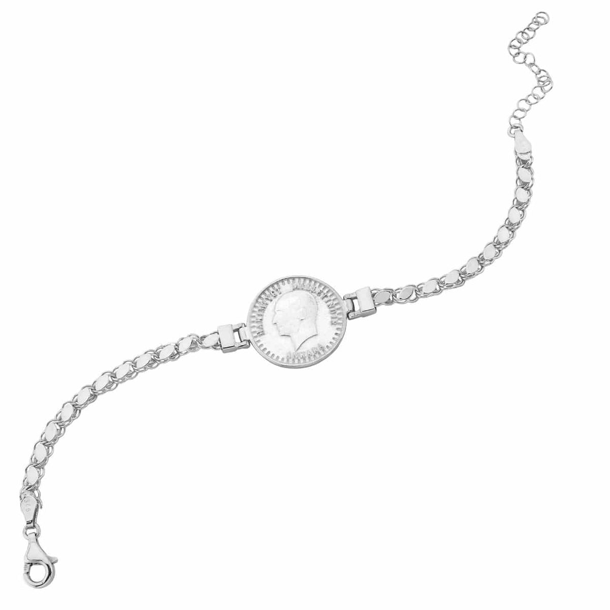 Atatürk-Armkette mit Gerstenkornmuster aus 925er Silber – Ansicht 2