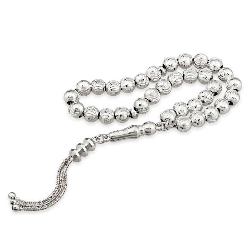 Die Silber Tesbih Gebetskette ist ein wunderschönes religiöses Accessoire, das Tradition, Schönheit und Spiritualität vereint. Diese einzigartige