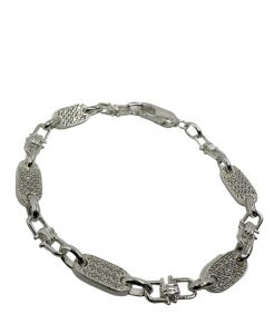 Stilvolles 925er Silber Plattenketten-Armband, 6 mm breit, vereint Eleganz und modernes Design. Ideal für den täglichen Glanz oder besondere Anlässe